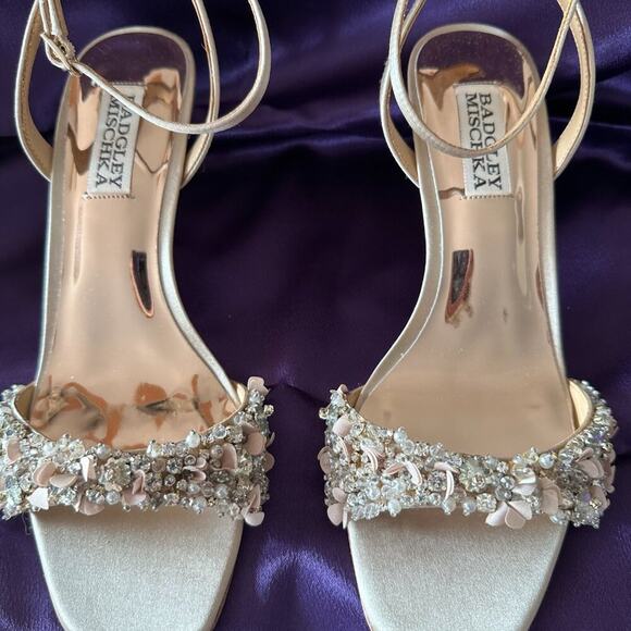 Badgley Mischka Party Telissa Kitten High Heel Sandal Size 6 Wedding Prom Dance - Picture 6 of 12